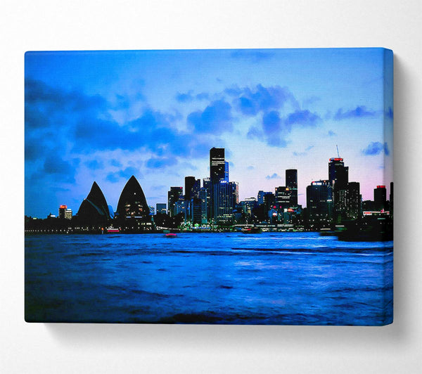  A Canvas Print of Syndey Opera House Afar Blue Canvas Wall Art