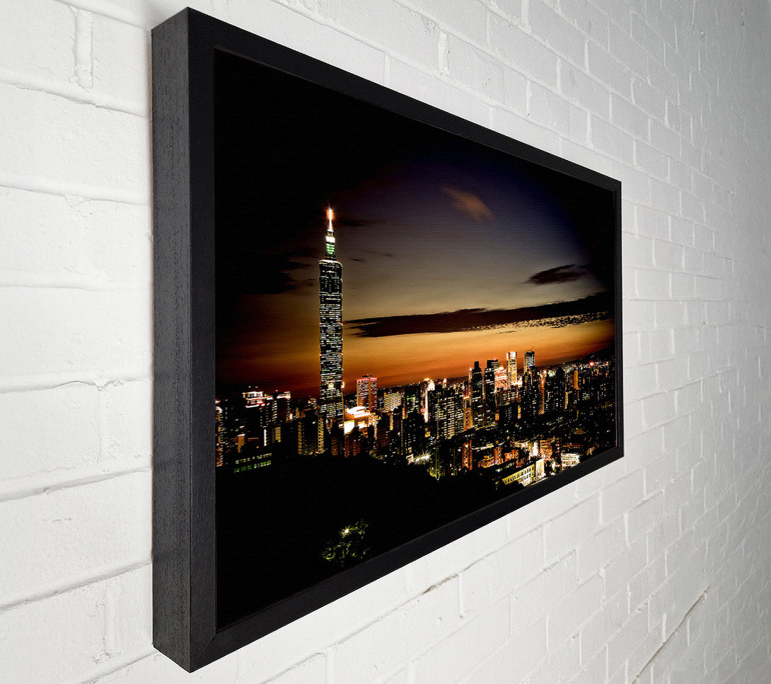  A Canvas Print of Taipei Skyline Canvas Art
