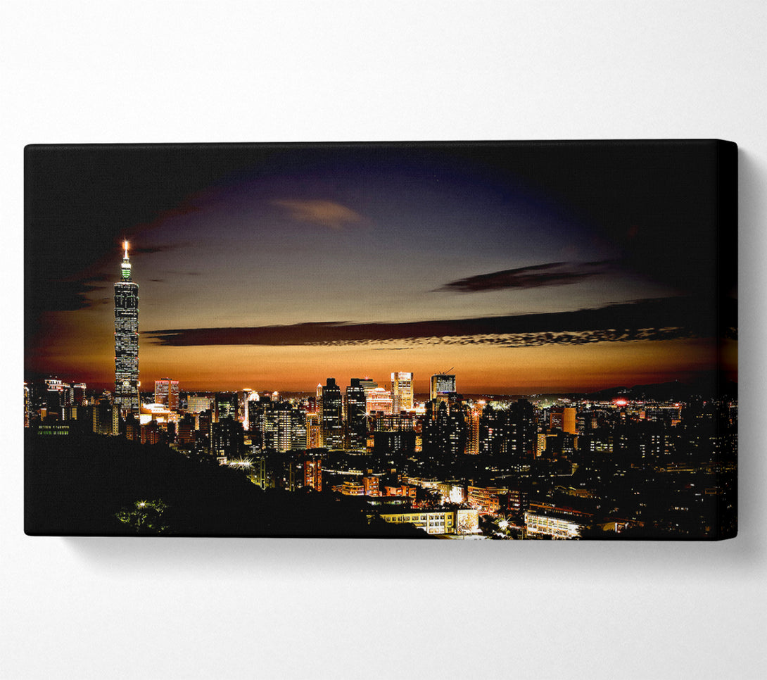  A Canvas Print of Taipei Skyline Canvas Art