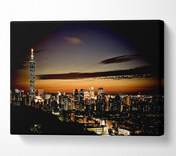  A Canvas Print of Taipei Skyline Canvas Art