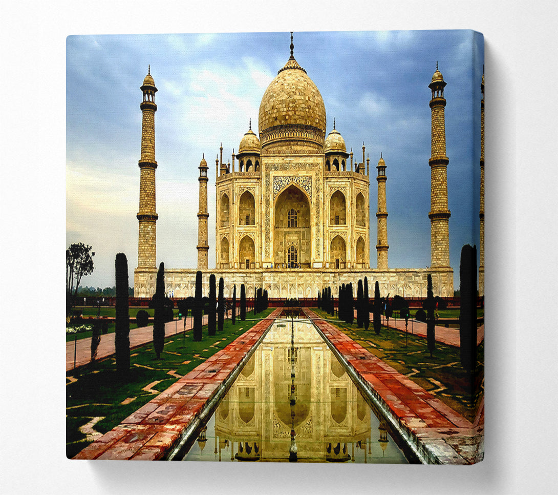  A Canvas Print of Taj Mahal India Reflections Canvas Art