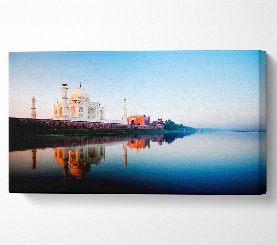  A Canvas Print of Taj Mahal Water Reflections Canvas Art