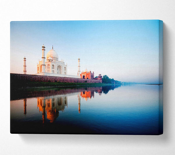  A Canvas Print of Taj Mahal Water Reflections Canvas Art