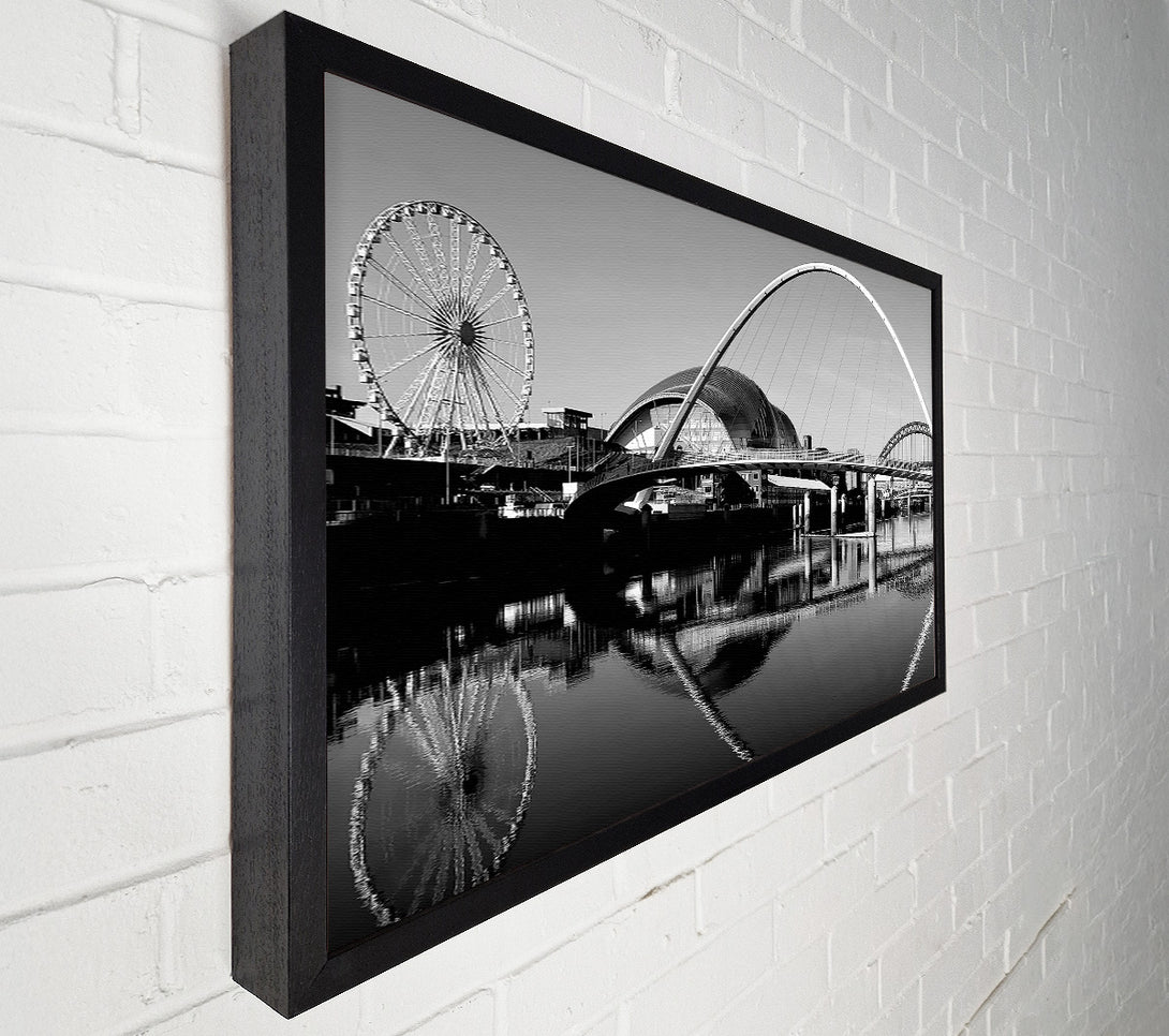  A Canvas Print of The City Of Fun Newcastle B n W Canvas Wall Art