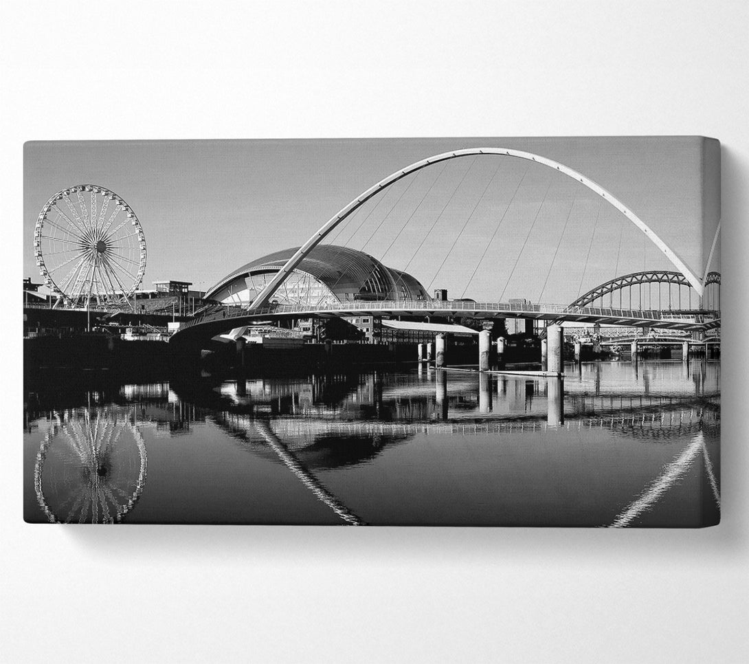  A Canvas Print of The City Of Fun Newcastle B n W Canvas Wall Art