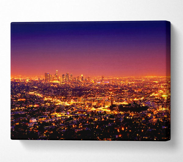  A Canvas Print of The City Of The Burning Lights Canvas Print