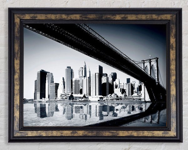 The Drive To New York City Blue Framed Print