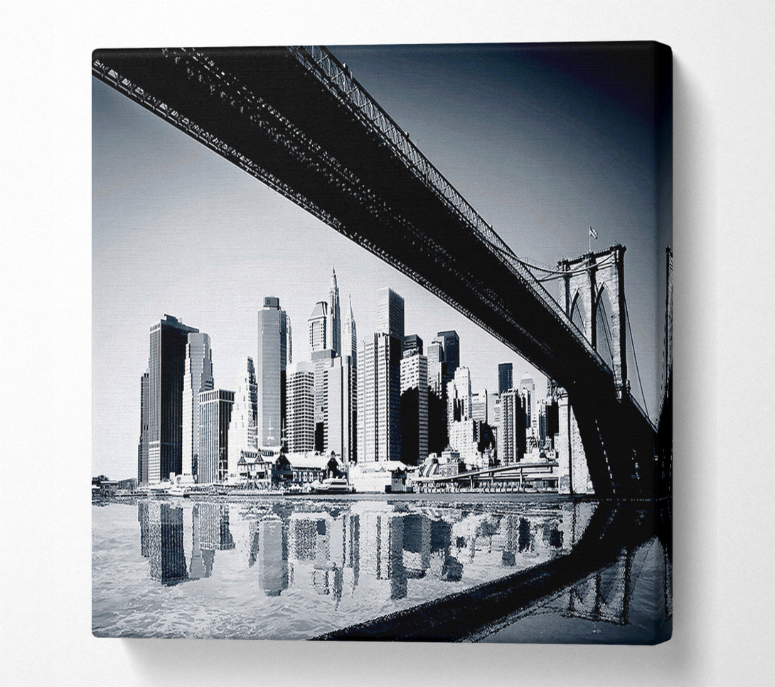  A Canvas Print of The Drive To New York City Blue Canvas Wall Art