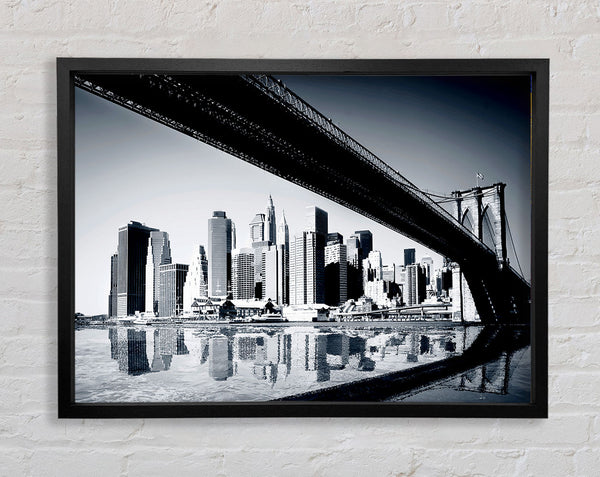 The Drive To New York City Blue Framed Print