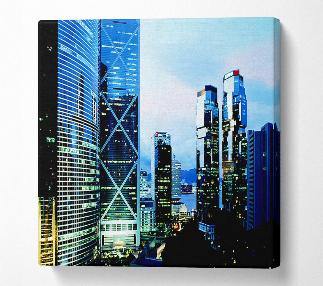  A Canvas Print of The Glistening Buildings Canvas Wall Art