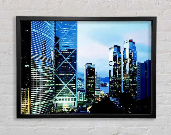 The Glistening Buildings Framed Print