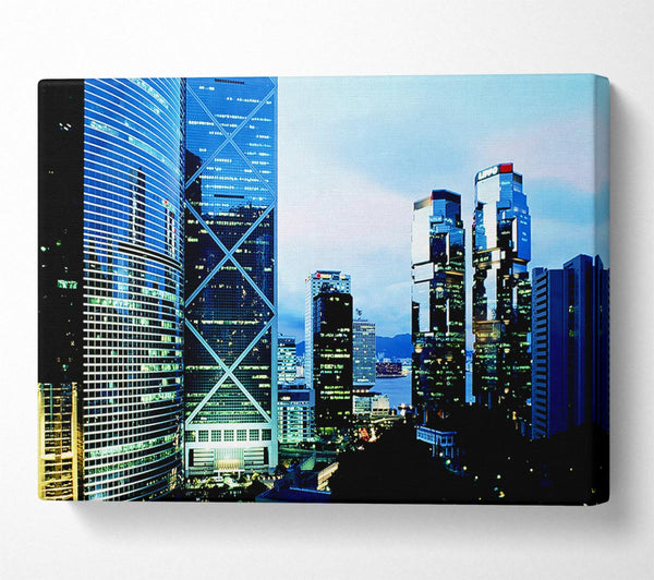 A Canvas Print of The Glistening Buildings Canvas Wall Art