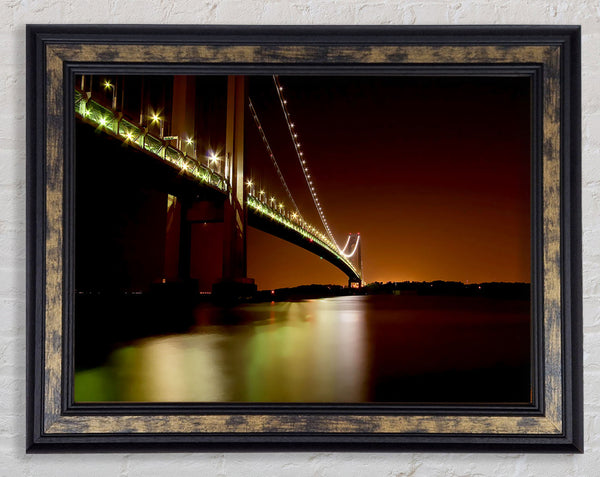 The Golden Gate Bridge Brown Framed Print