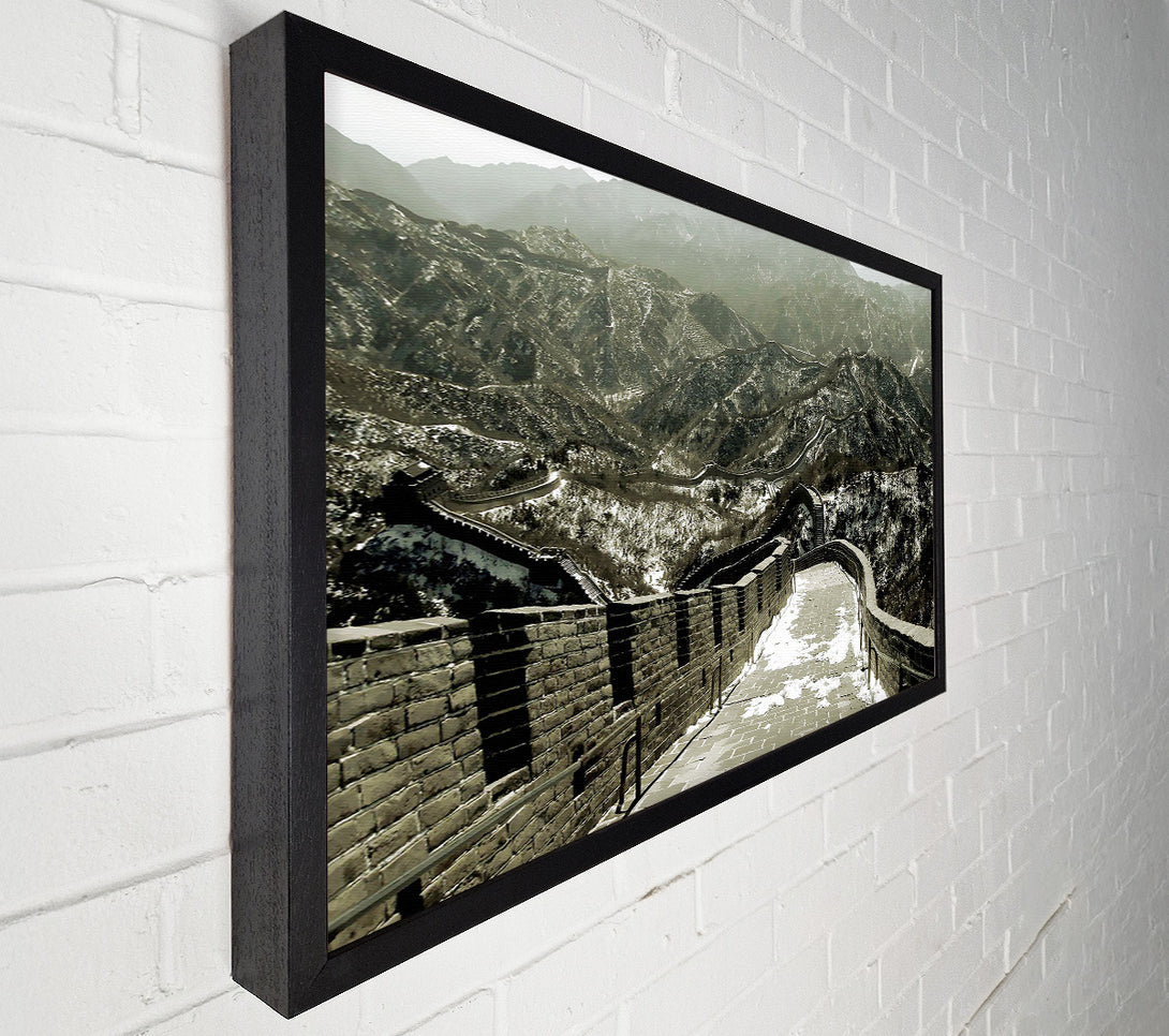  A Canvas Print of The Great Wall Of China Sepia Canvas Art