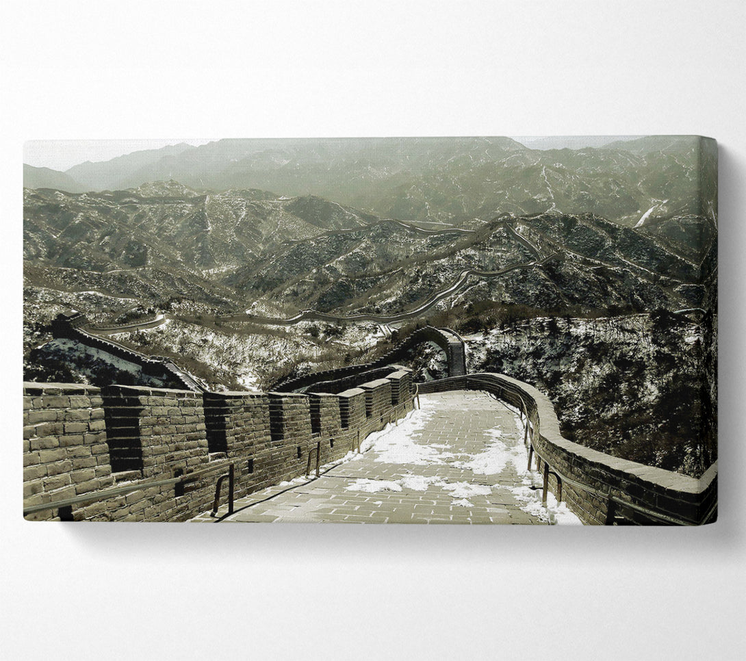  A Canvas Print of The Great Wall Of China Sepia Canvas Art