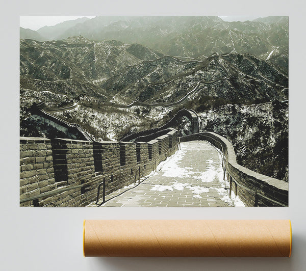The Great Wall Of China Sepia Giclee Print