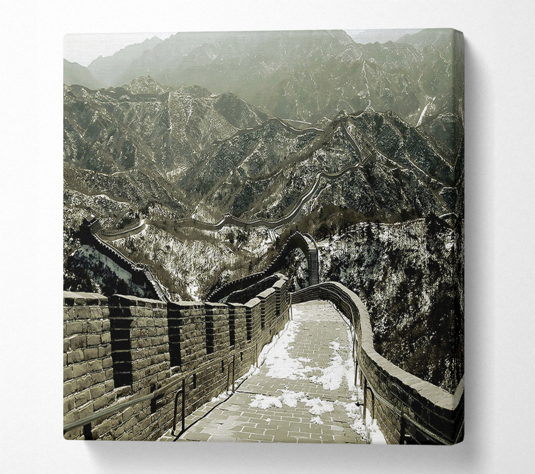 A Canvas Print of The Great Wall Of China Sepia Canvas Art