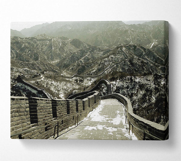  A Canvas Print of The Great Wall Of China Sepia Canvas Art