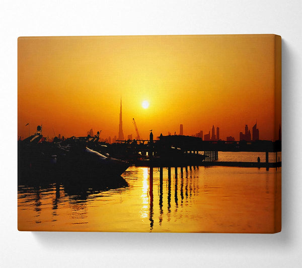 A Canvas Print of The Harbour At Sunrise Canvas Art