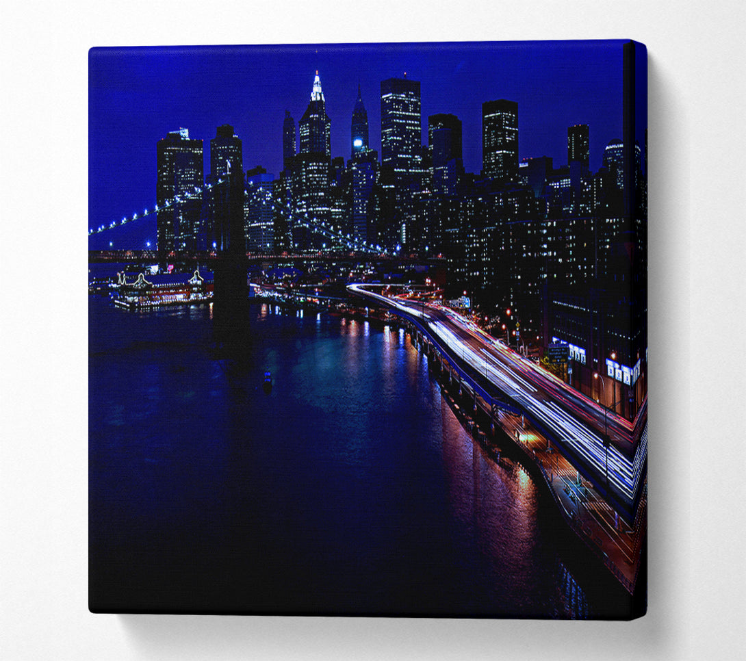  A Canvas Print of The Lights Of The Big City Canvas Art