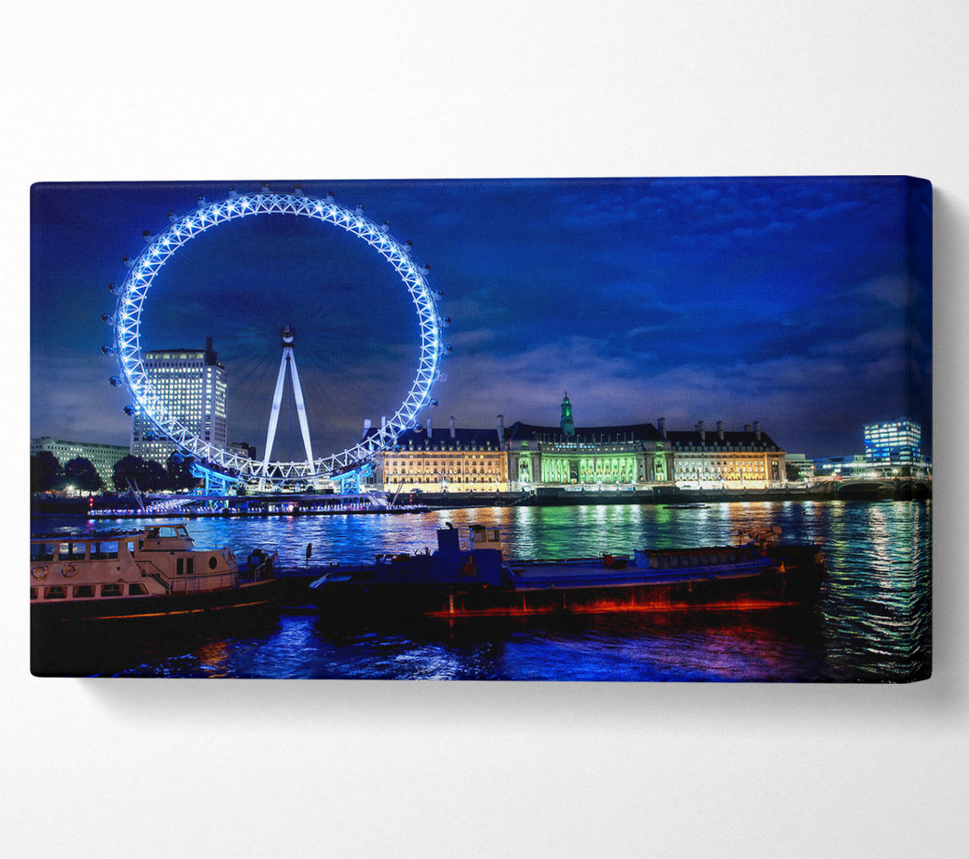  A Canvas Print of The London Eye At Night Canvas Print