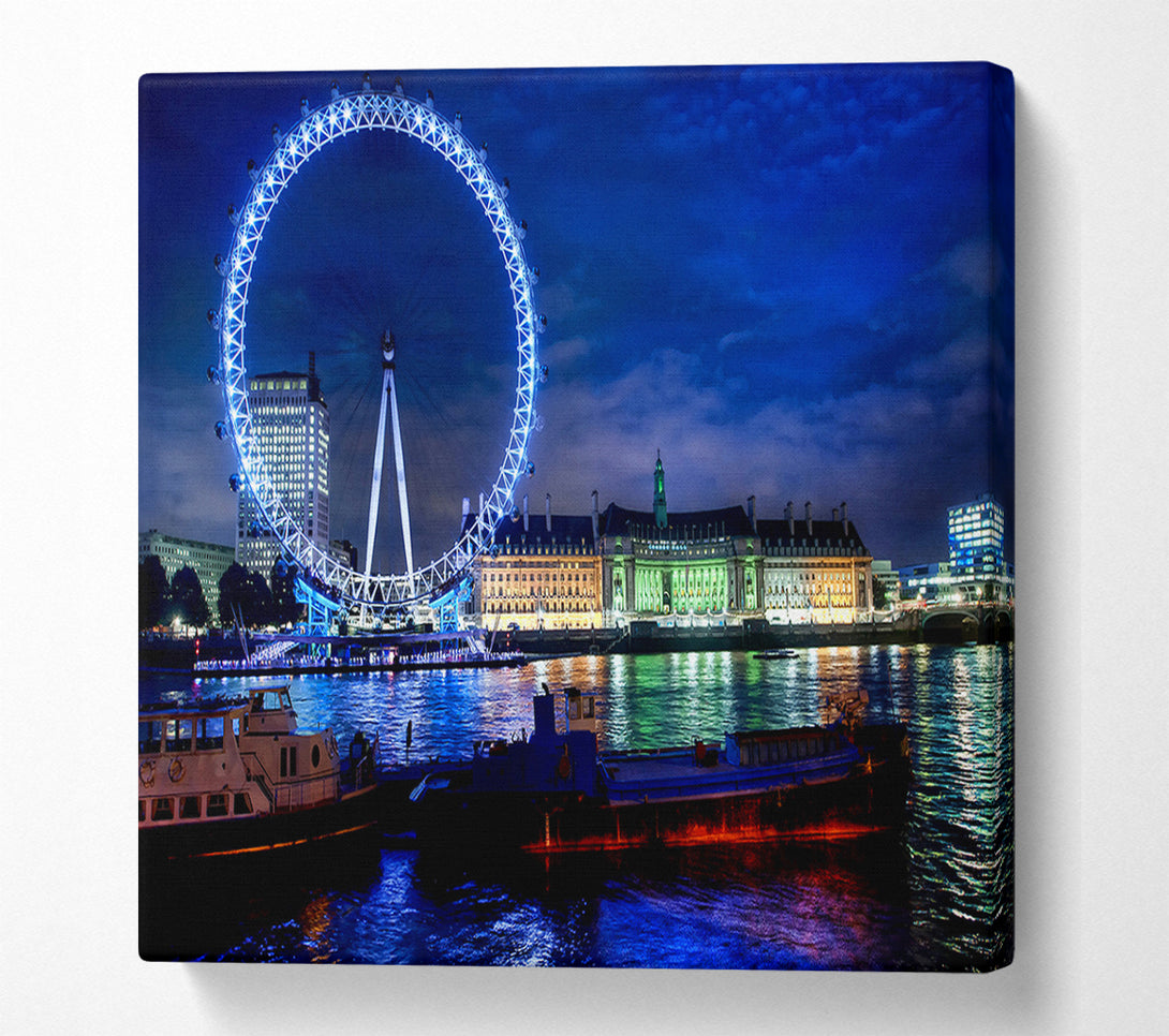  A Canvas Print of The London Eye At Night Canvas Print