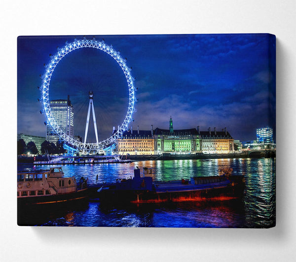  A Canvas Print of The London Eye At Night Canvas Print