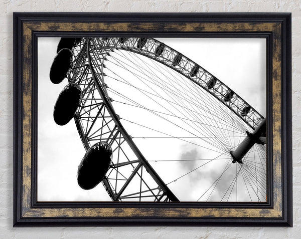 The London Eye Black And White Framed Print