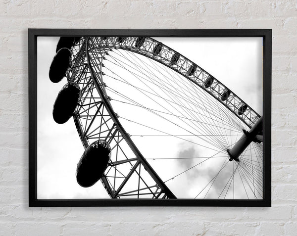 The London Eye Black And White Framed Print