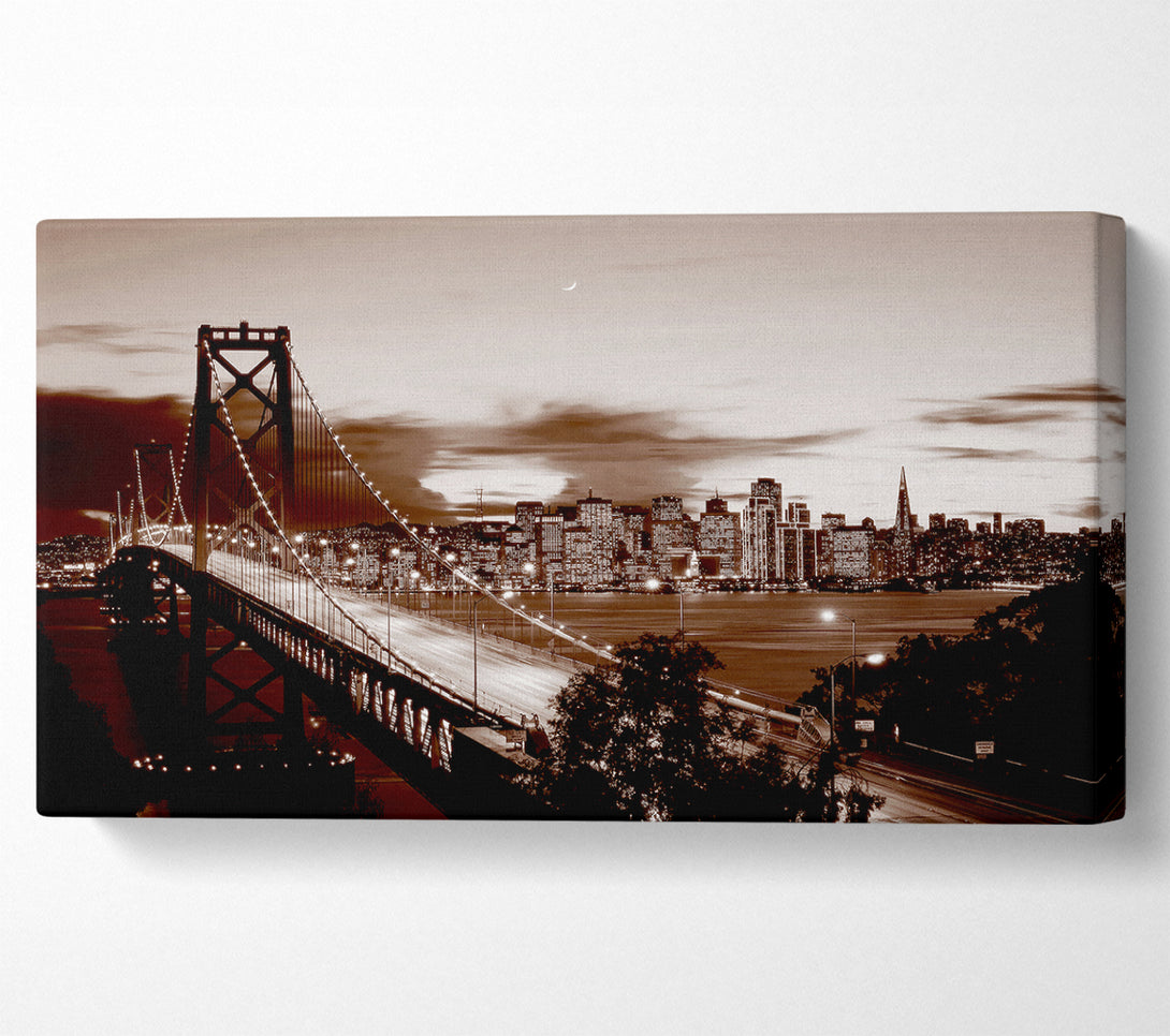  A Canvas Print of The Road To New York City Brown Canvas Wall Art