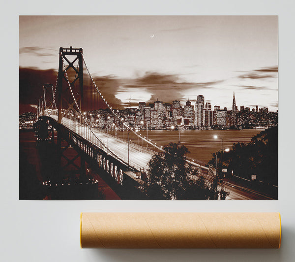 The Road To New York City Brown Poster