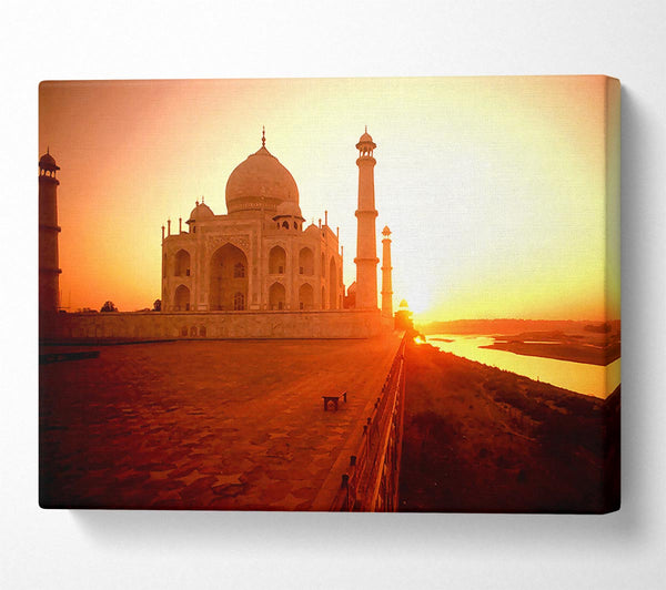  A Canvas Print of The Taj Mahal At Sunset India Canvas Wall Art