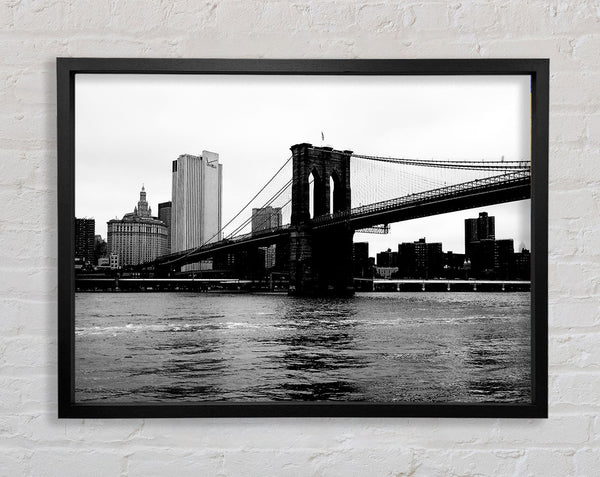 The View Of New York Under Brooklyn Bridge Framed Print