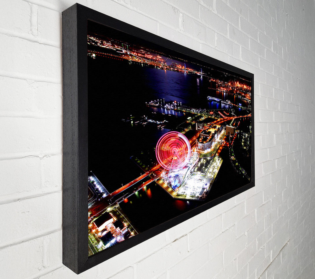  A Canvas Print of Tokyo City Funfair Night Lights Canvas Art