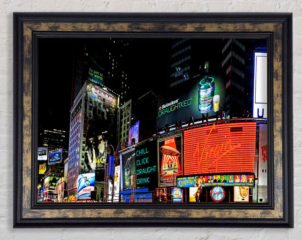 Tokyo City Night Lights Framed Print