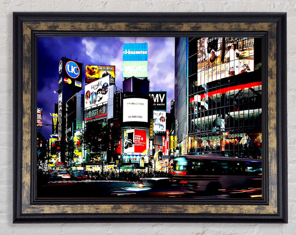 Tokyo City Nights Framed Print
