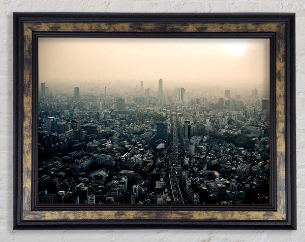 Tokyo Smog Framed Print