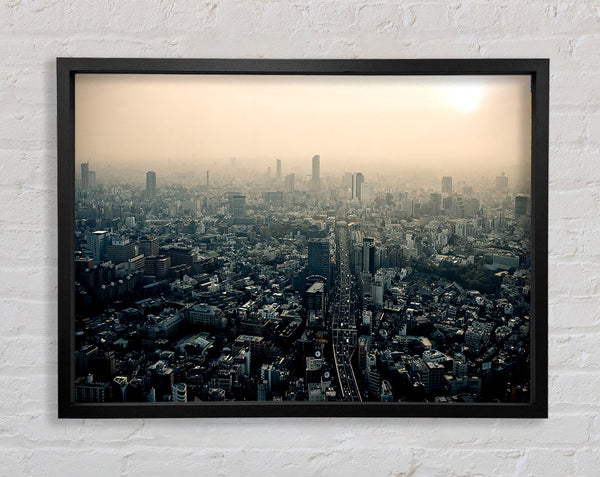Tokyo Smog Framed Print