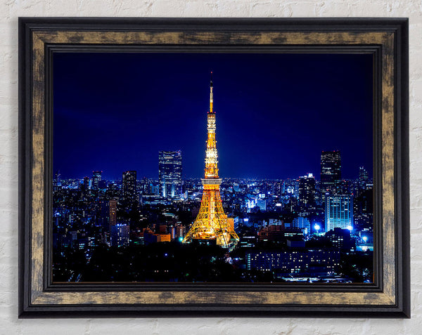 Tokyo Tower At Night Framed Print