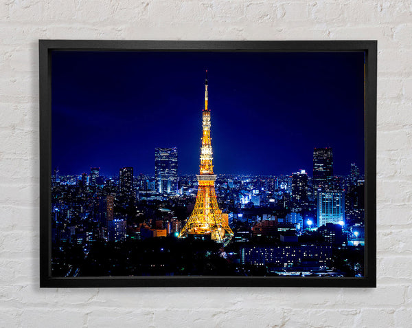 Tokyo Tower At Night Framed Print
