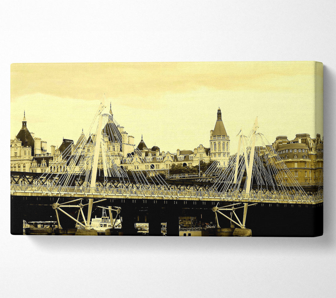  A Canvas Print of Tower Bridge London Sepia Canvas Art