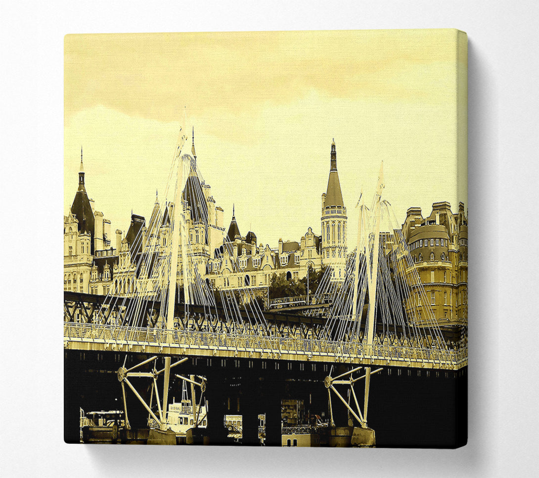  A Canvas Print of Tower Bridge London Sepia Canvas Art