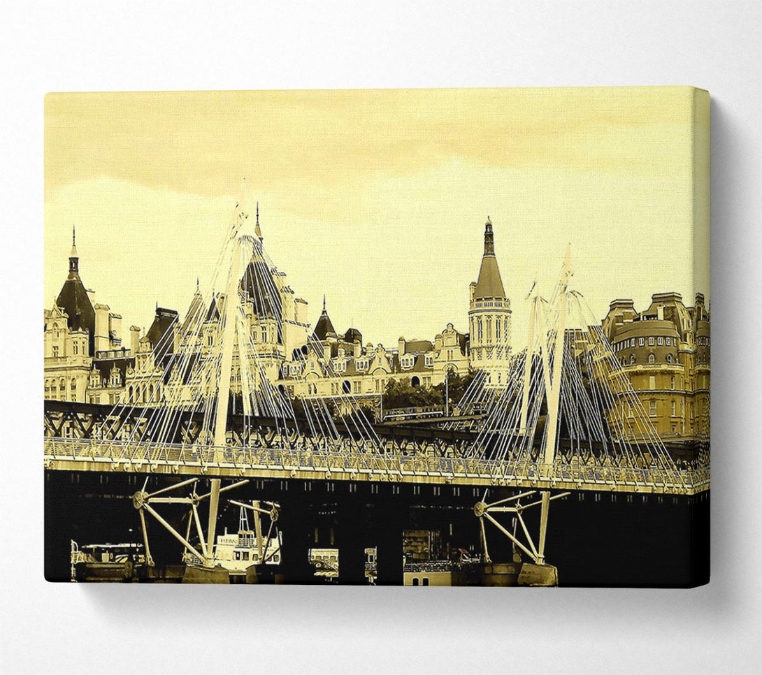  A Canvas Print of Tower Bridge London Sepia Canvas Art