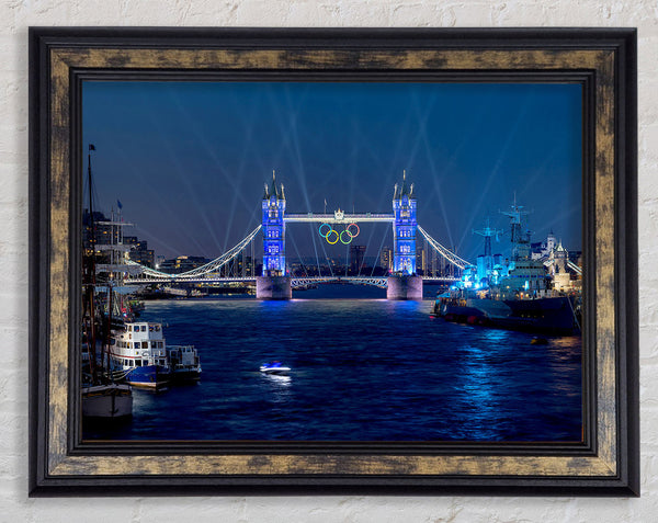 Tower Bridge Olympic Lighting London Framed Print