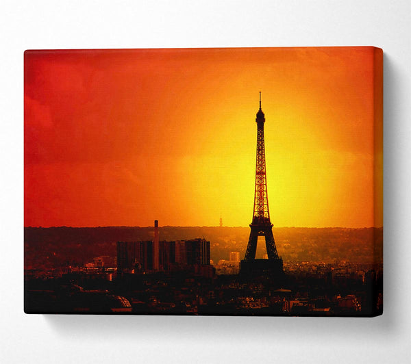  A Canvas Print of Eiffel Tower Sun Glow Canvas Art