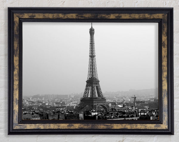 Tower Eiffel Black And White Framed Print