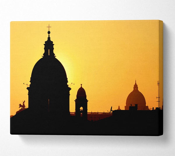  A Canvas Print of Turkish Rooftop Sunset Canvas Art