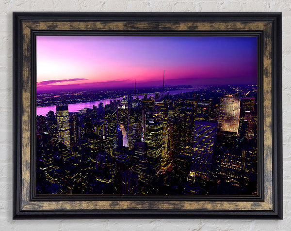 Twilight In New York City Framed Print