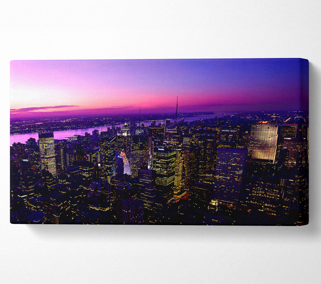  A Canvas Print of Twilight In New York City Canvas Print