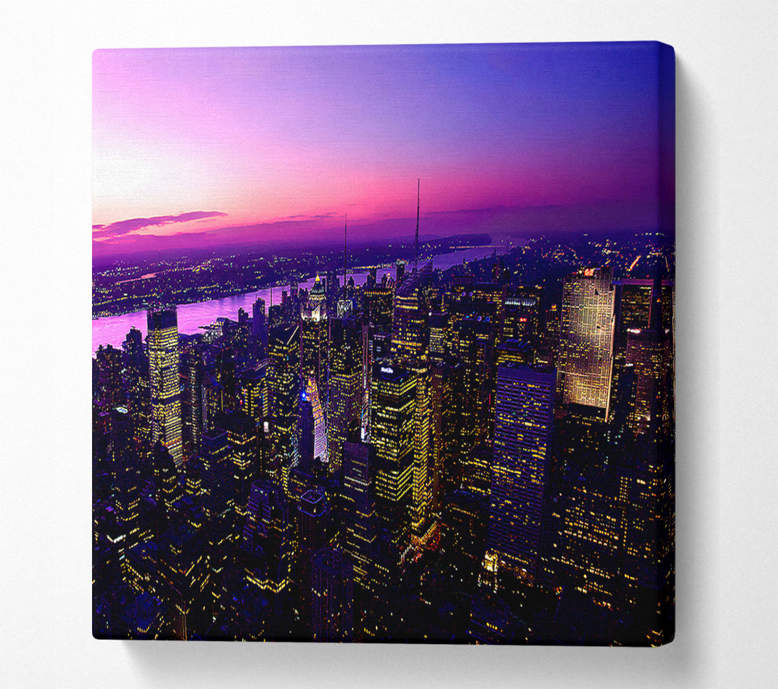  A Canvas Print of Twilight In New York City Canvas Print